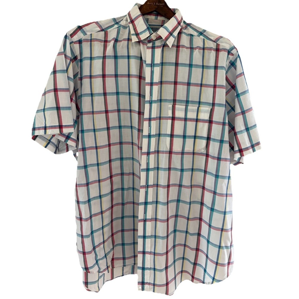 Bullock & Jones SF Vintage Made in USA Plaid Button Up Shirt XL Cotton Multi